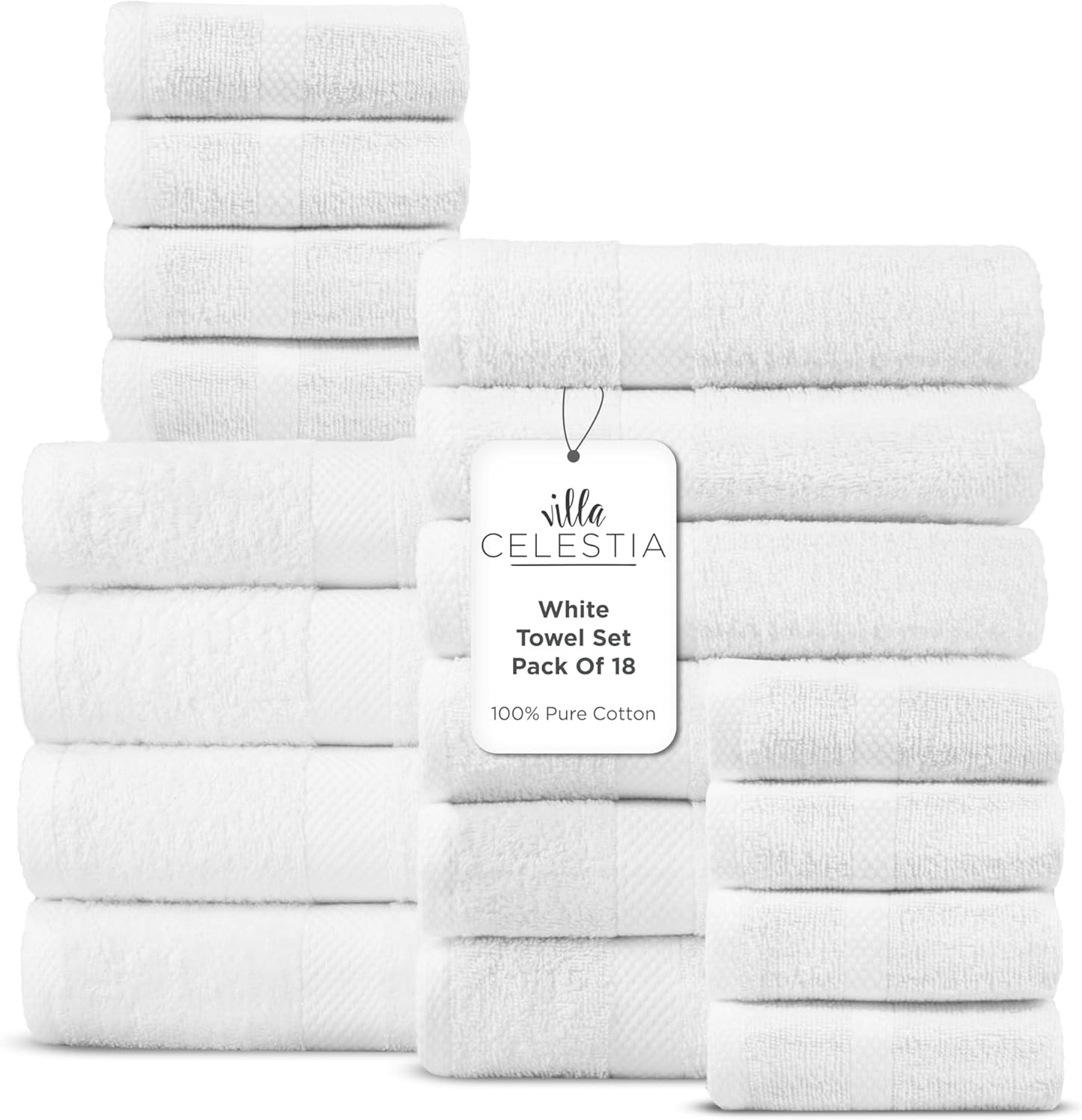 Luxurious 100% Cotton Bath Towel Set of 18 for Ultimate Comfort