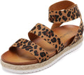 Womens Open Toe Ankle Strap Espadrille Flatform Sandals - Platform