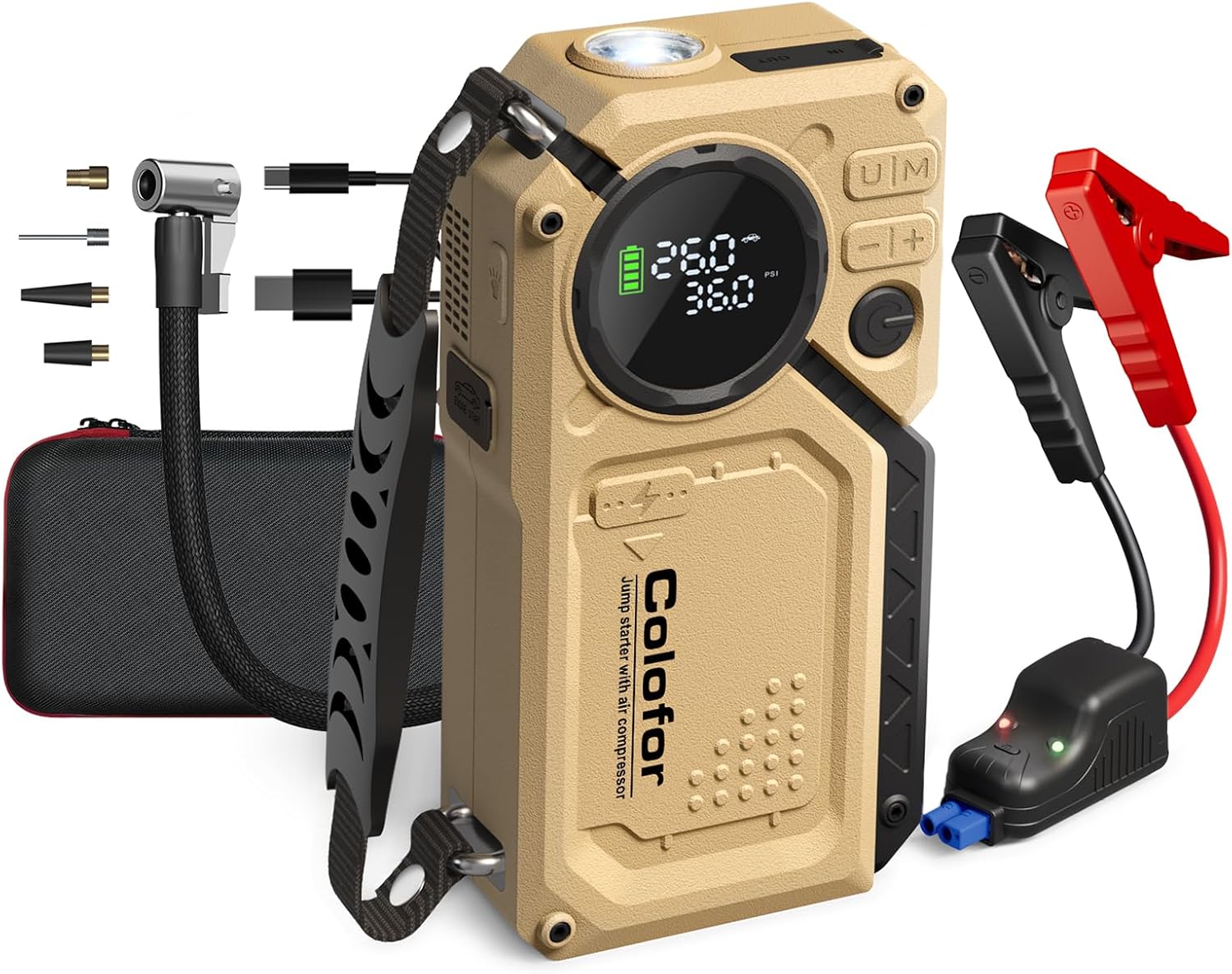 Portable Car Jump Starter with Air Compressor for Emergencies