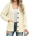 Long Sleeve Cable Knit Button Front Cardigan - Cozy Fall Staple