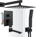gotonovo Shower System with Tub Spout Wall Mounted Rain Head - Matte