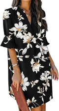 Summer Dresses for Women V Neck Ruffle Short Sleeve (Style CBTT)