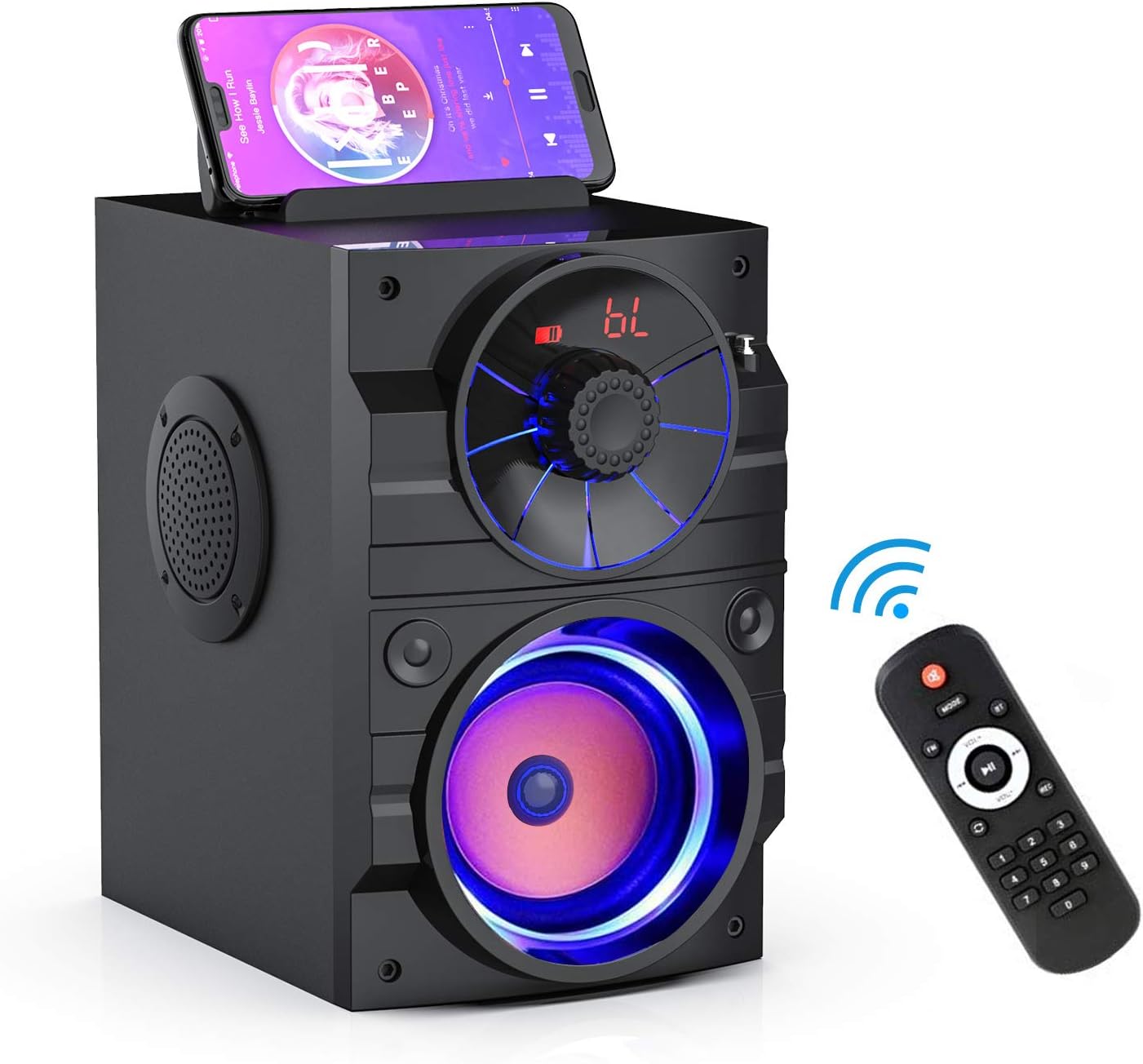 Portable Bluetooth Speaker: Booming Bass & LED Lights!