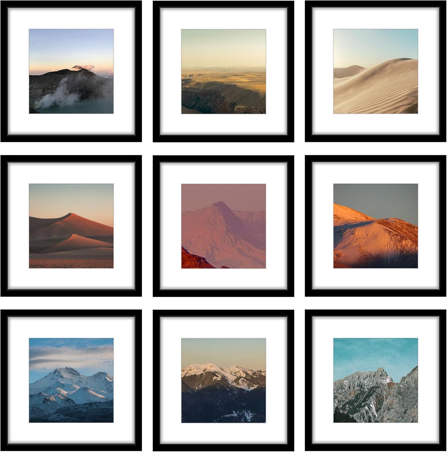 Wiscet 12x12 Picture Frame Set of 9 for Stunning Displays
