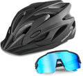 Adult Bike Helmet and Cycling Sunglasses Set - Ventilated Safety Fit