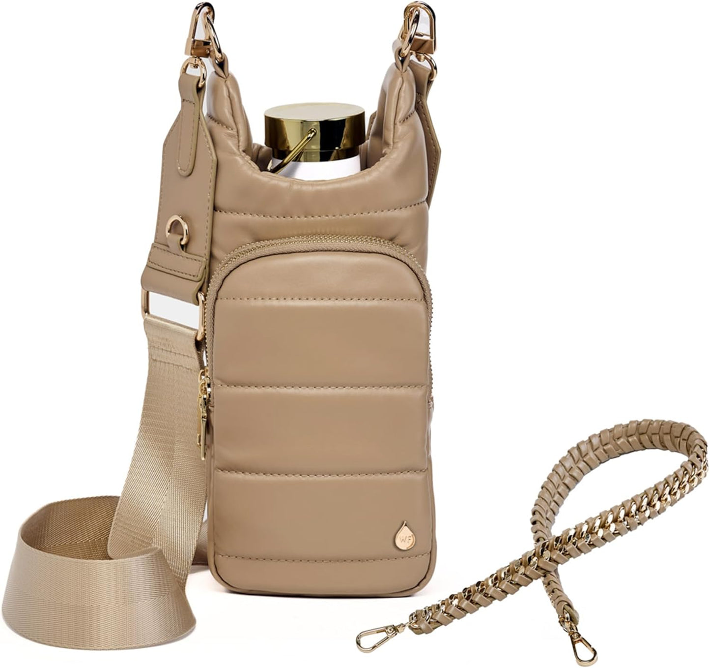 WanderFull HydroBag Luxury Vegan Leather Water Bottle Holder
