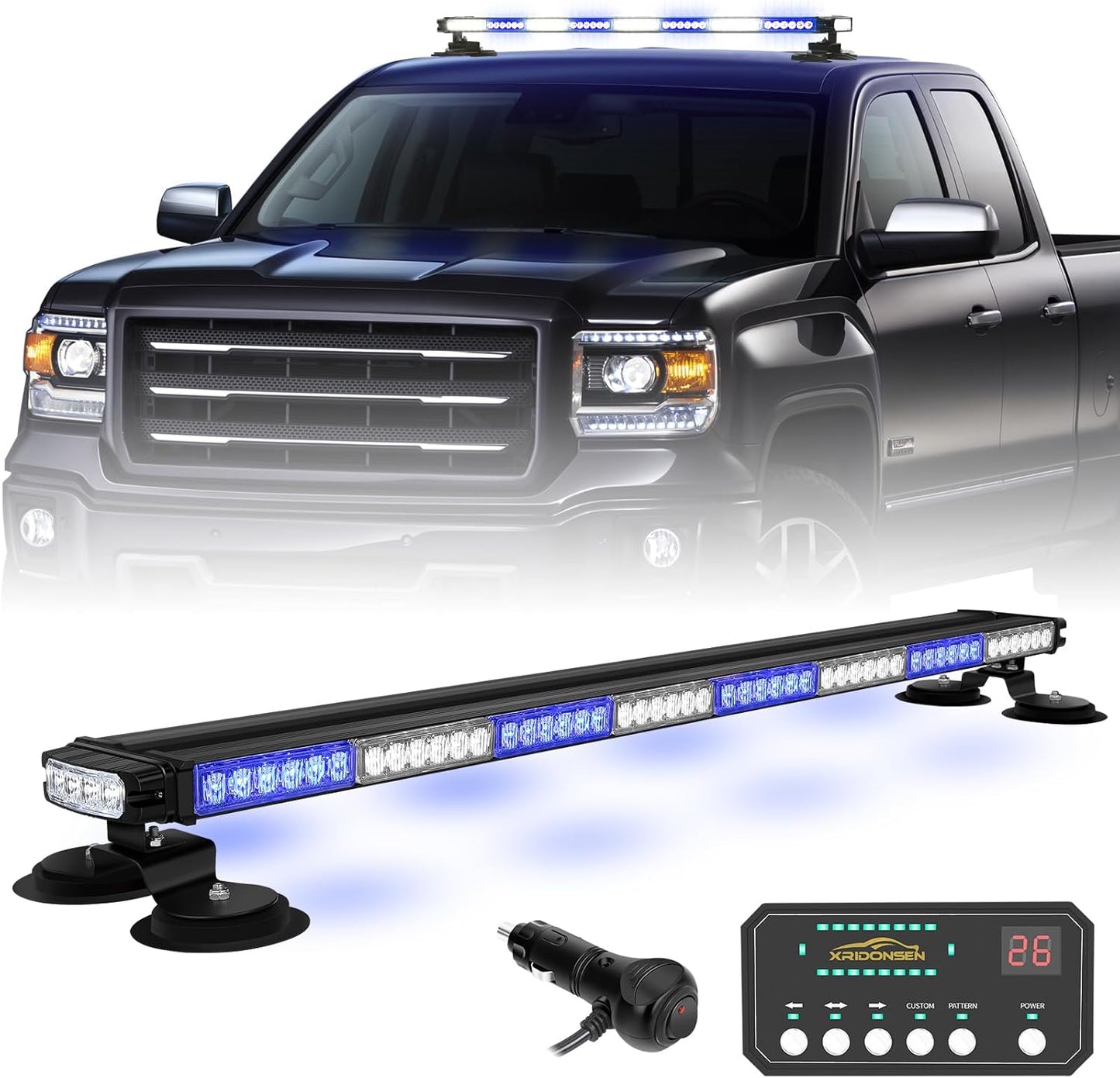 37in LED Roof Top Emergency Strobe Light Bar for Vehicles