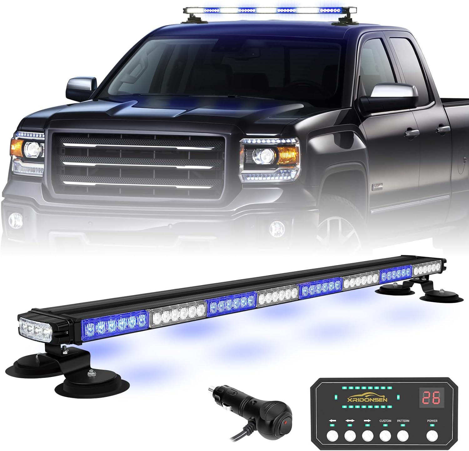 37in LED Roof Top Emergency Strobe Light Bar for Vehicles