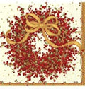 Caspari Pepperberry Cocktail Napkins Pack of 40 - Festive Holiday Entertaining
