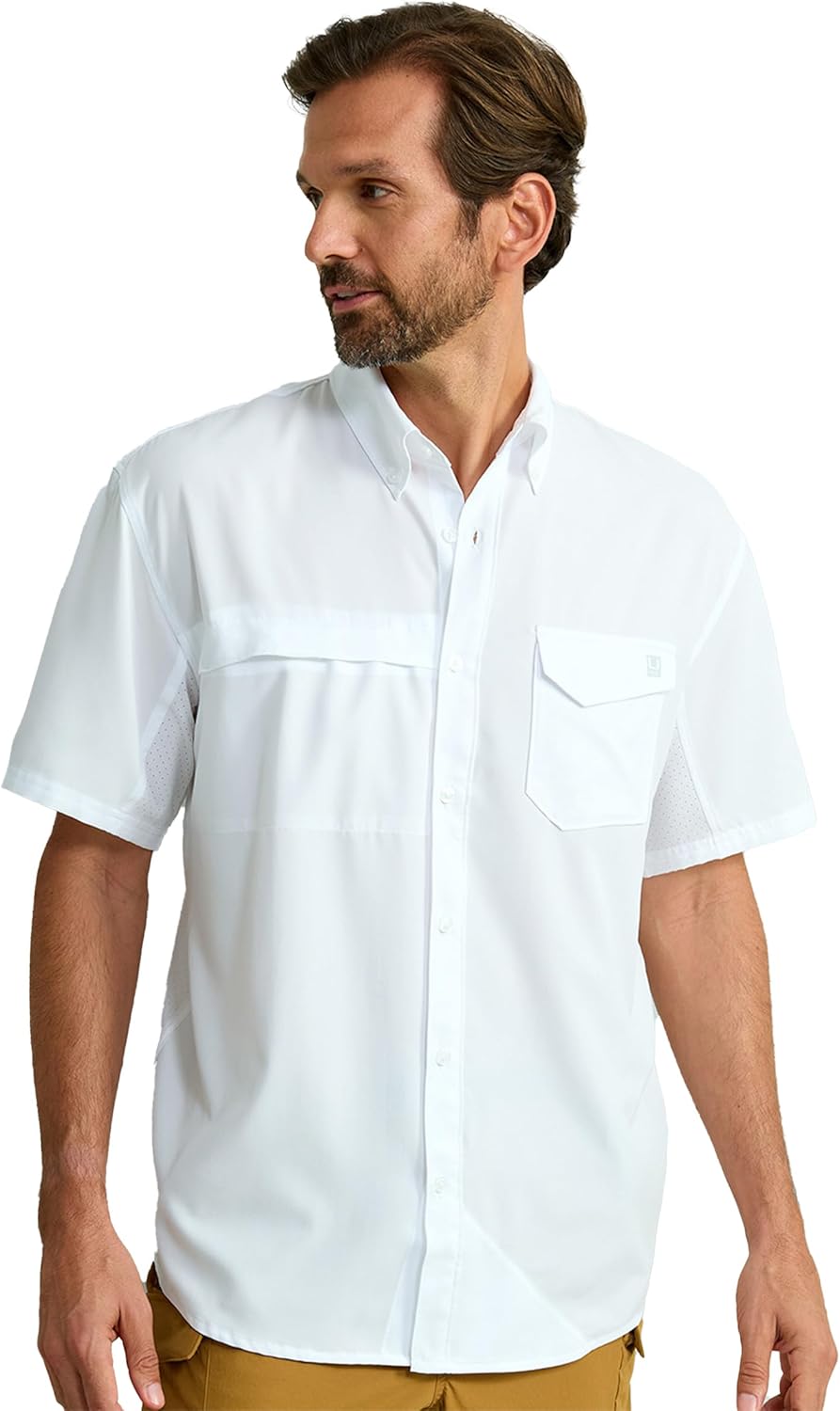 HUK Mens Tide Point Solid Short Sleeve Shirt for Fishing Comfort