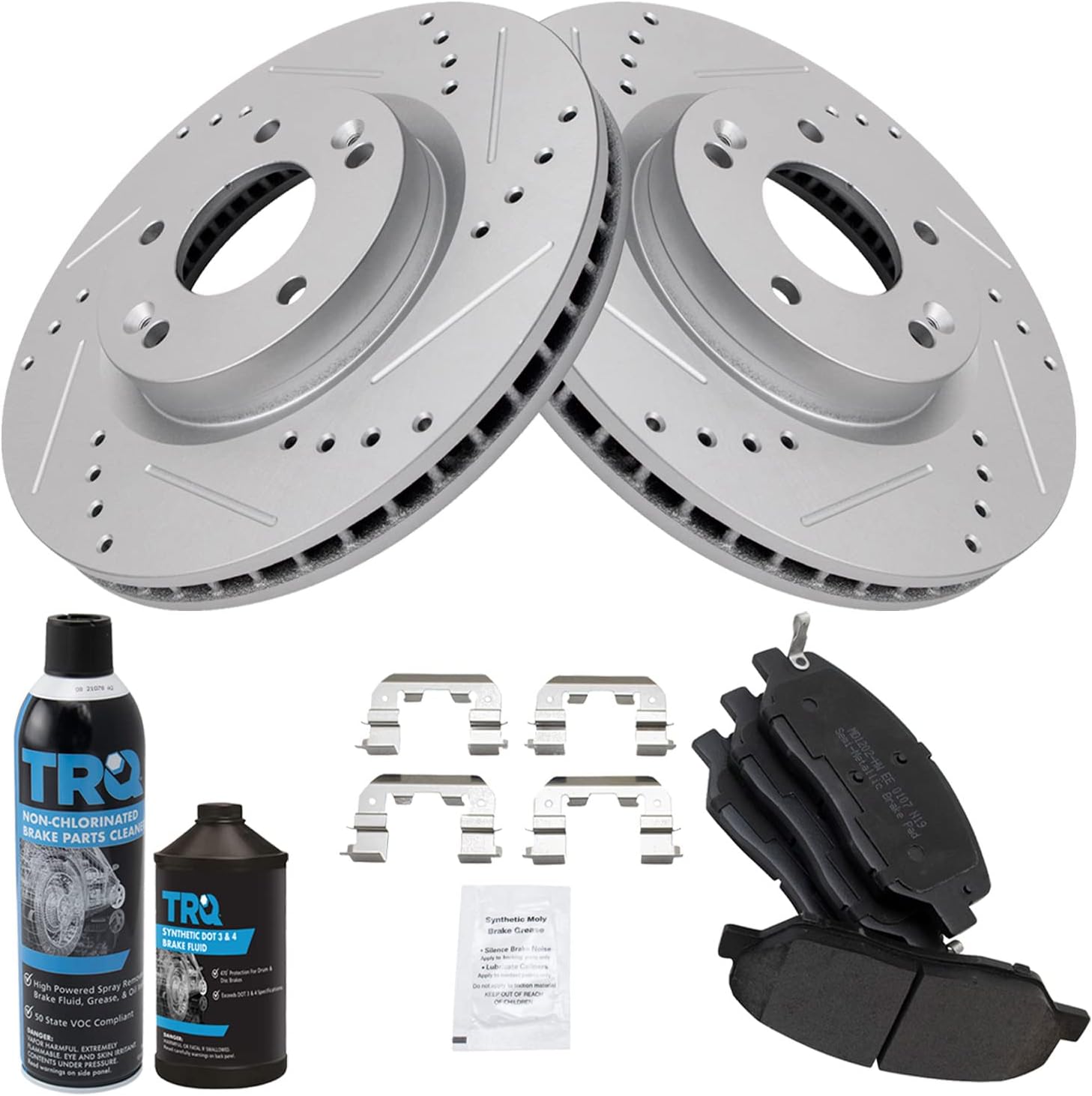 TRQ Front Performance Brake Pad & Rotor Kit for Hyundai Santa Fe