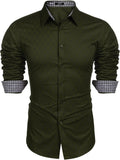 COOFANDY Men's Slim Fit Long Sleeve Dress Shirt - Sharp Diamond
