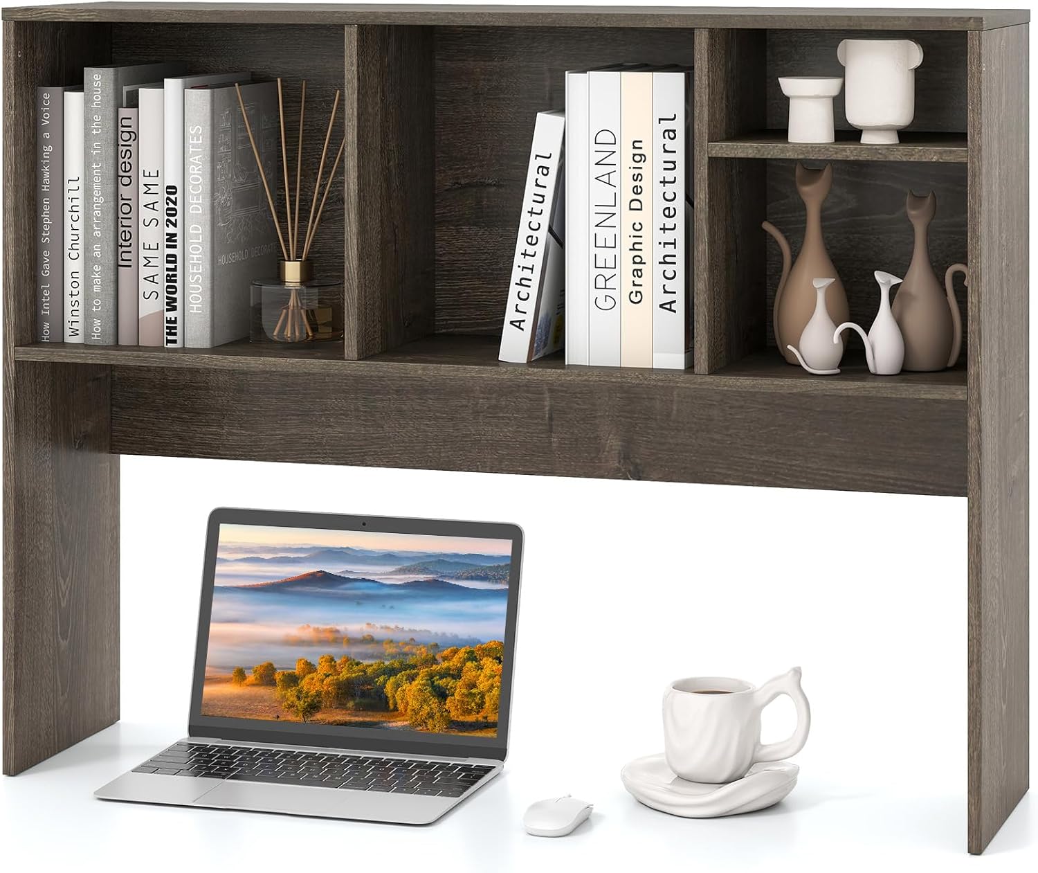 Tangkula Desktop Bookshelf: Stylish 4-Shelf Storage Solution
