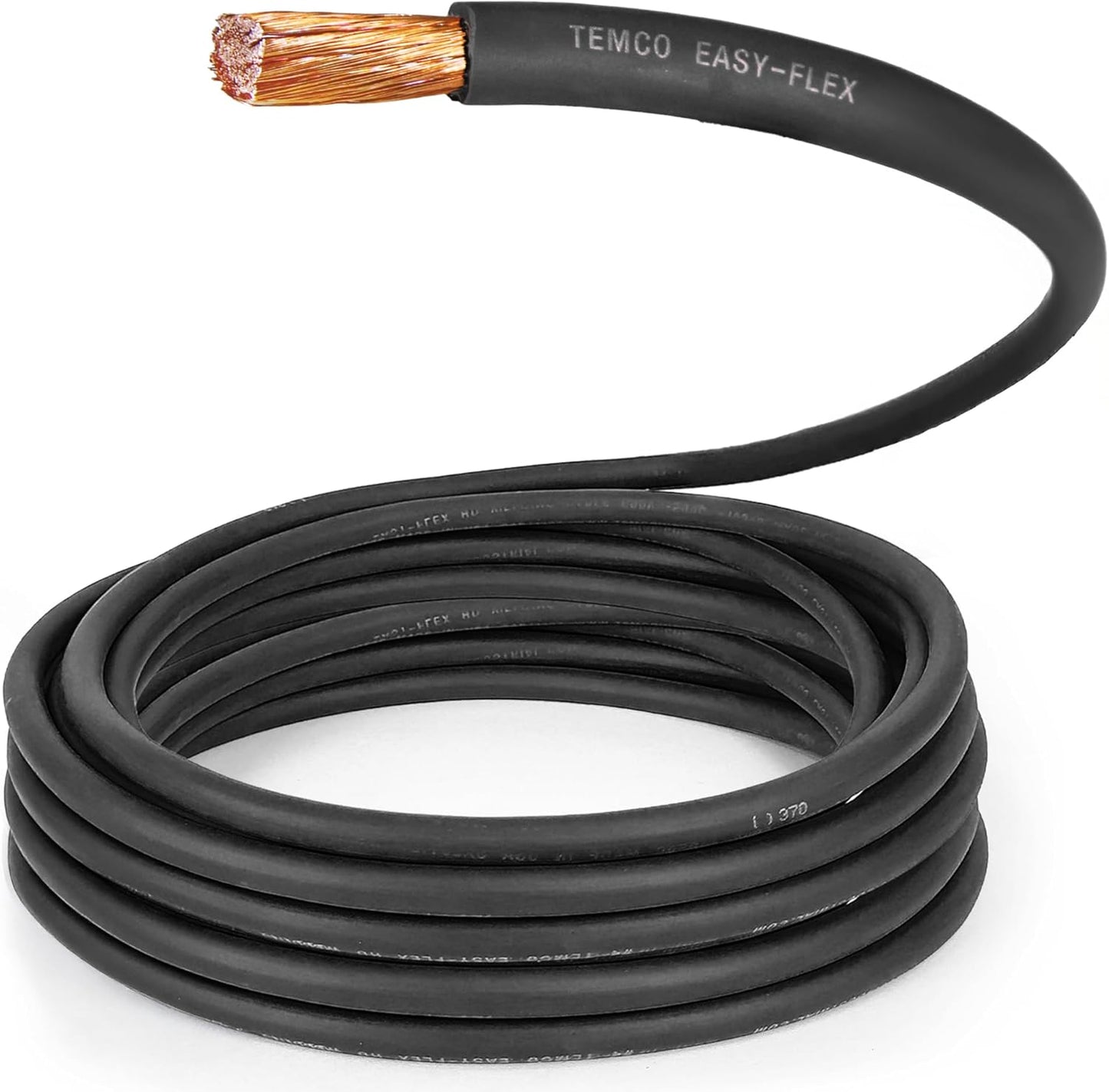 TEMCo 2/0 Gauge 250 Ft Black Flexible Copper Welding Cable
