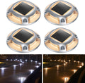 Solar Driveway Lights 4 Pack - Dual Color LED Driveway Markers