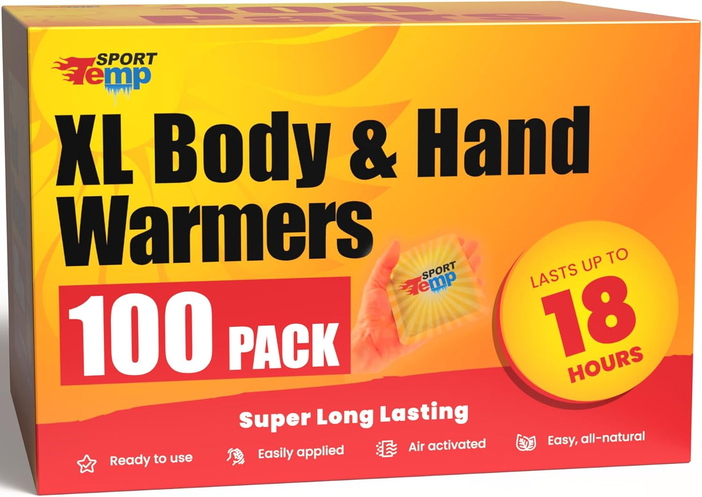 Large Hand & Body Warmers - Super Long Lasting Heat for Winter