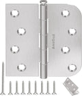 24 Pack Brushed Nickel Door Hinges 4 in Heavy Duty - Quiet, Durable