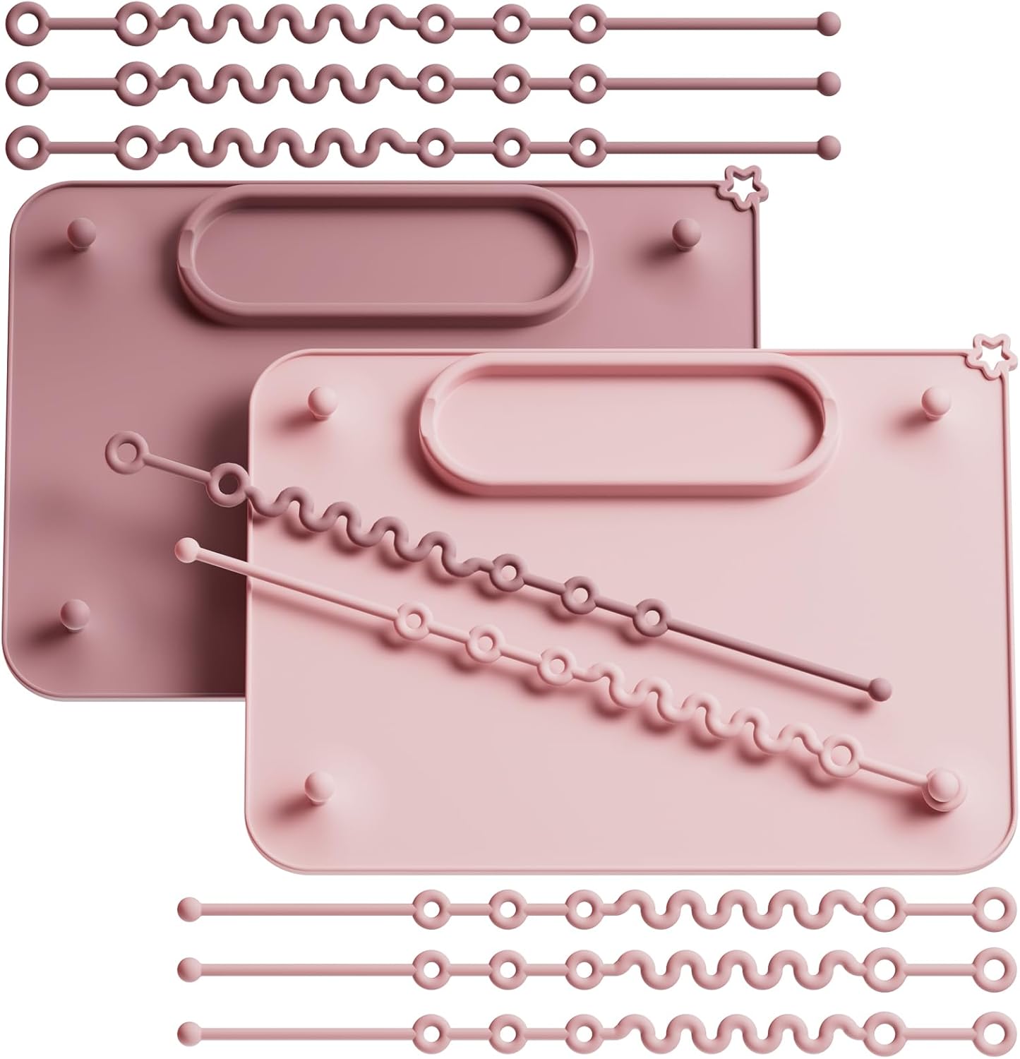 2 Pack Baby Silicone Mat with Suction Base and Straps for Infants