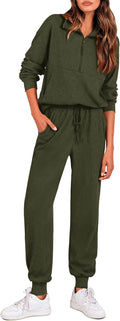 PRETTYGARDEN Women's Fall 2 Piece Lounge Set - Comfortable Ribbed 8-10