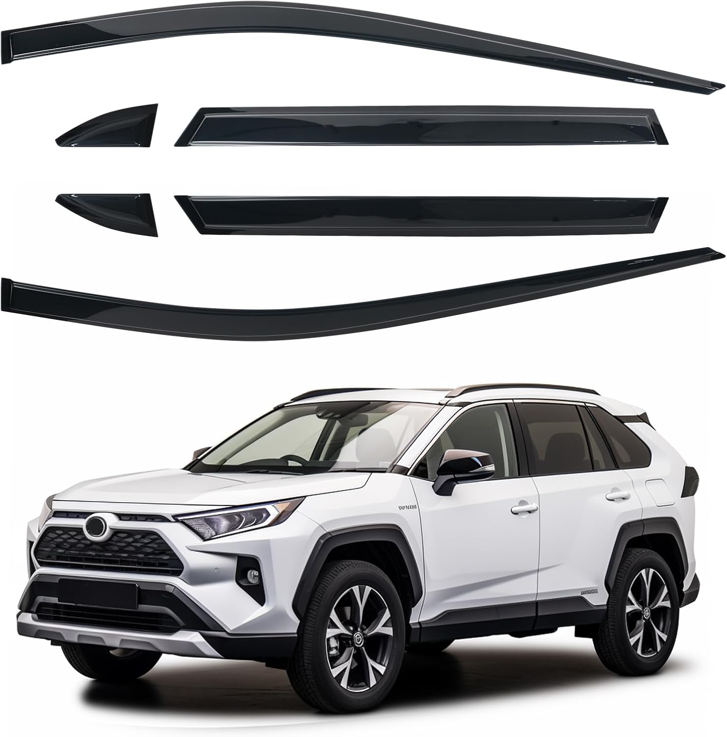 Side Window Visor 6 Piece Set for Toyota RAV4 2019-2024