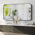 Black Framed Bathroom Mirror 30x55 in - Shatterproof Vanity Mirror