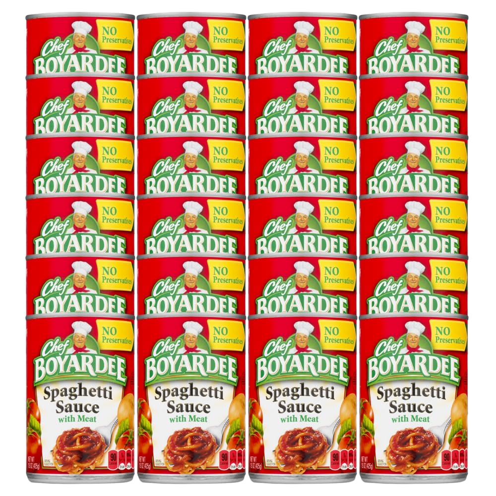 Chef Boyardee Spaghetti Sauce With Meat, 24 Cans for Easy Meals