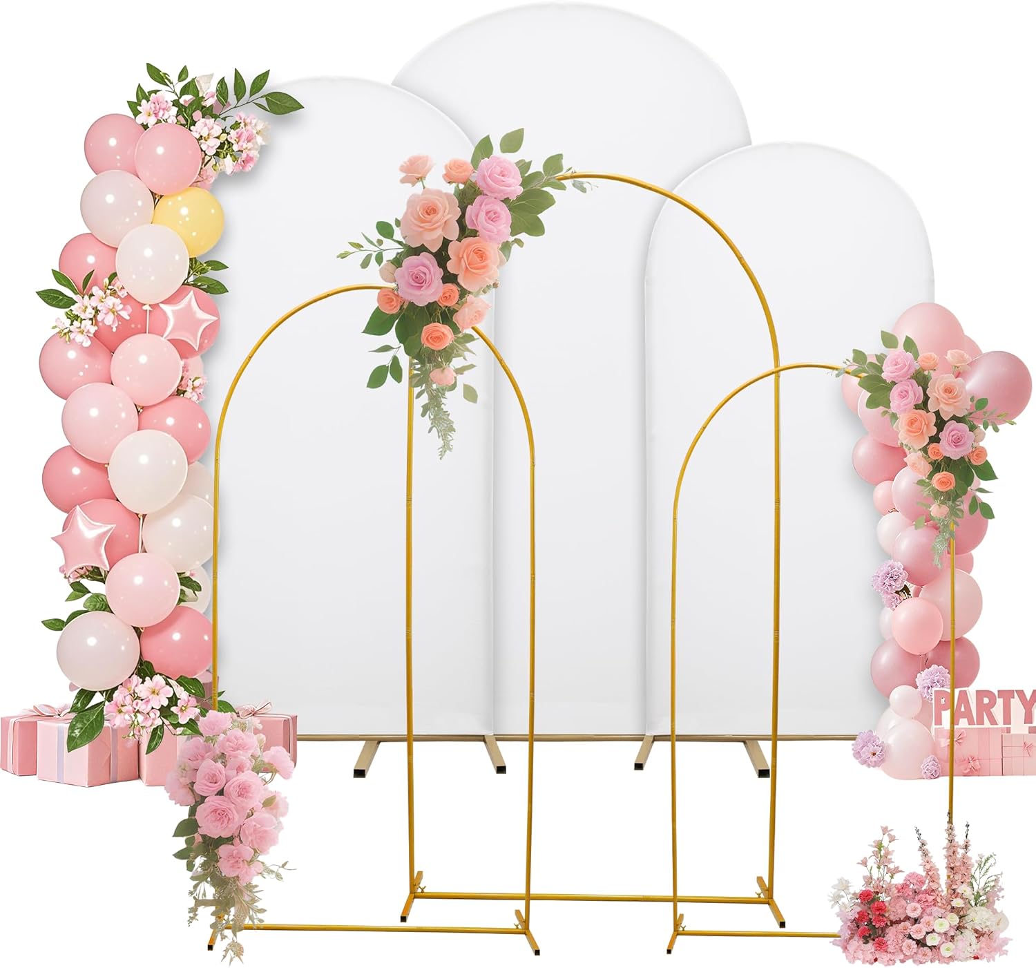 Metal Arch Stand and Covers Set for Elegant Wedding Decor