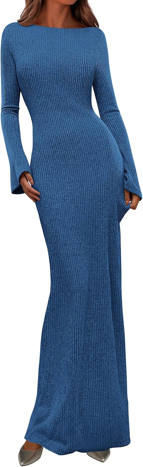PRETTYGARDEN Women's Long Sleeve Maxi Dress for Fall Fashion
