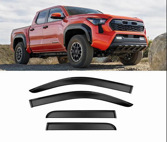 Tape-On Window Visors for 2024-2026 Toyota Tacoma - Smoke Shade