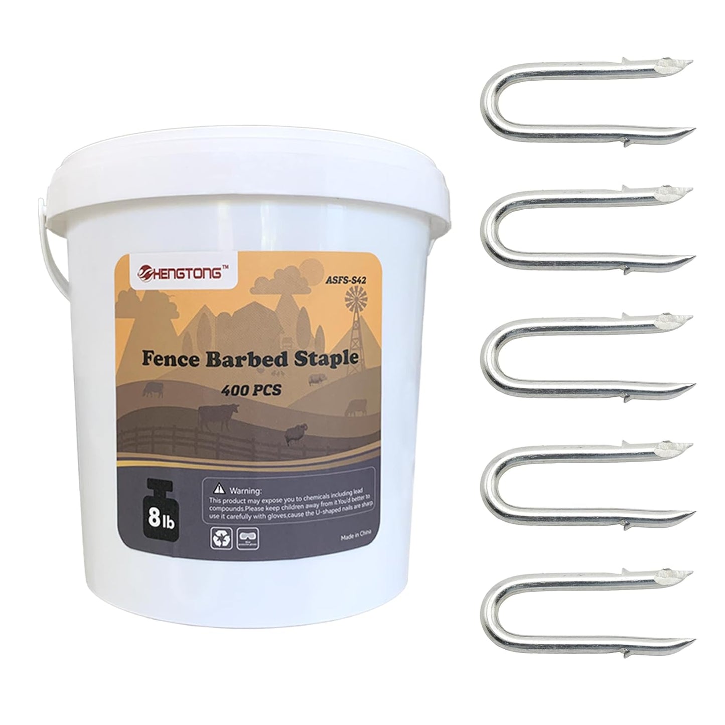 Steel Wire Fencing Staples - Heavy Duty U-Shaped Fasteners