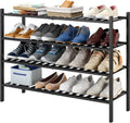 Furshus Long Shoe Rack: 4-Tier Bamboo Storage Organizer