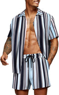 COOFANDY Men's Hawaiian Matching Set Beach Two-Piece Outfit - Summer
