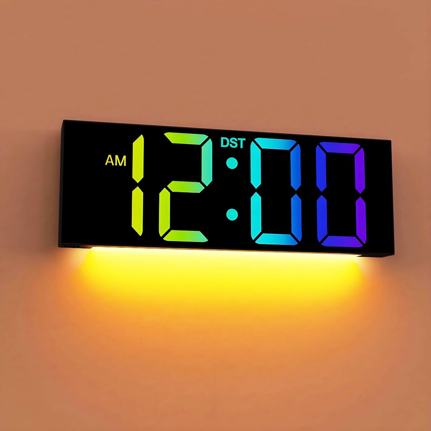 JALL 12 Inch Large Digital Wall Clock with Colorful Display