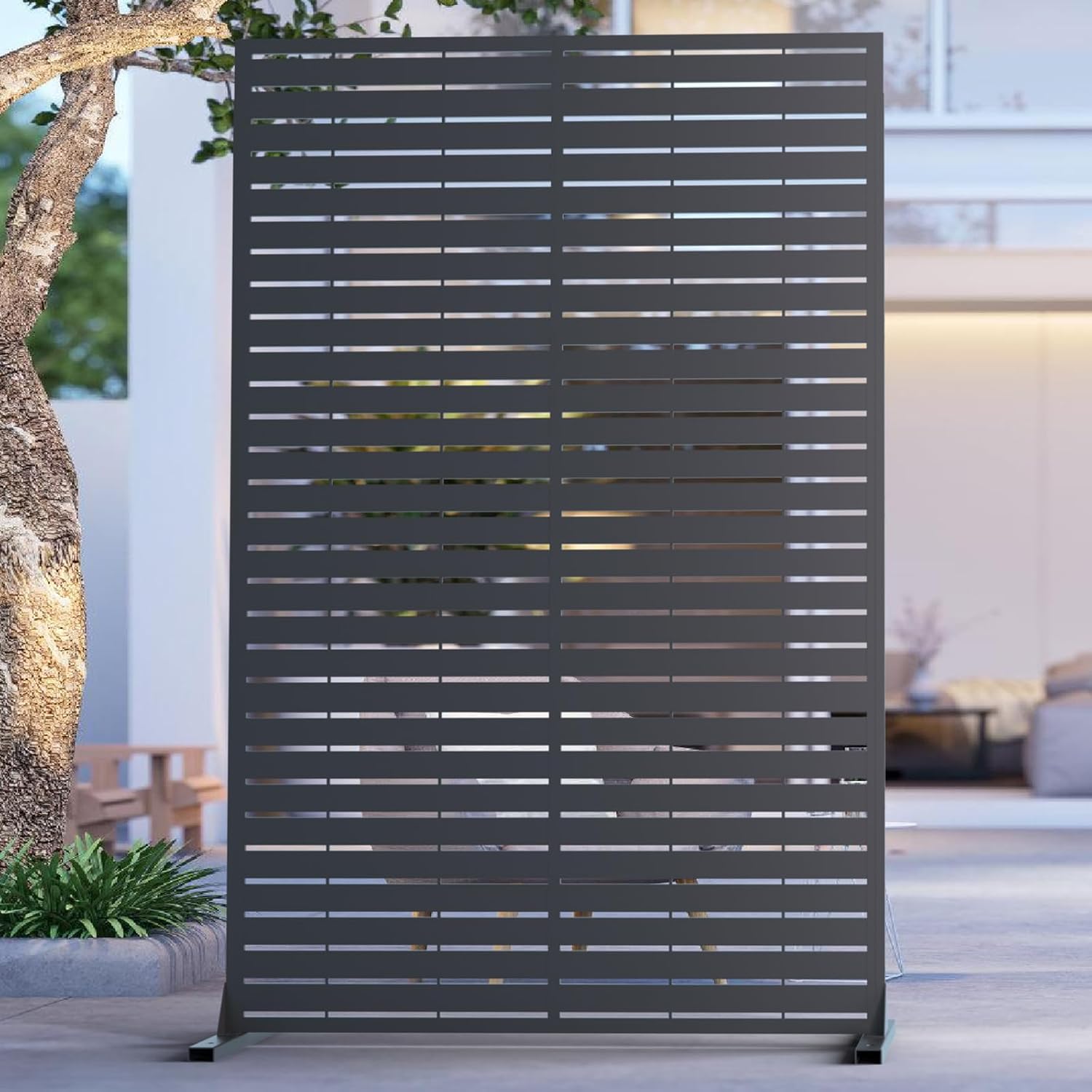 6FT Outdoor Metal Privacy Screen for Stylish Garden Dividers