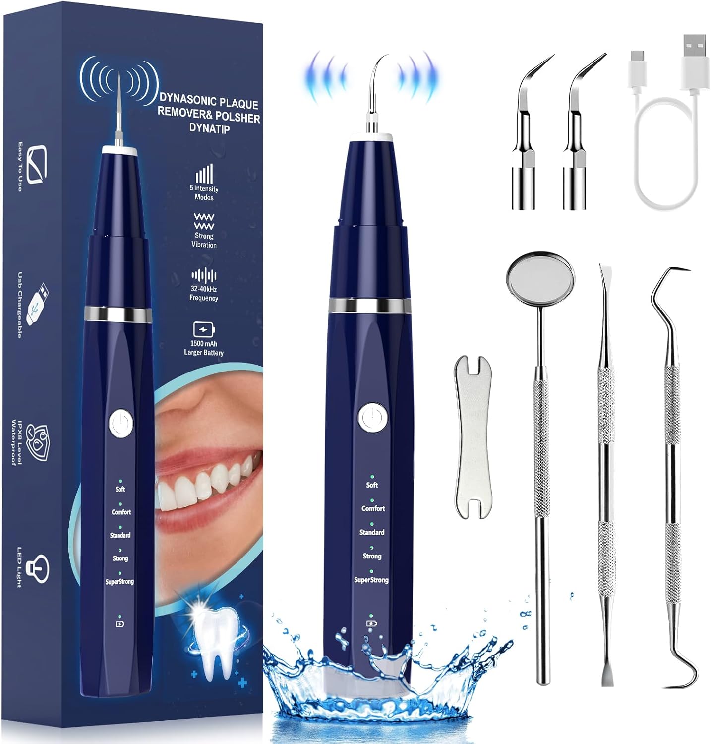 High Efficiency Plaque Tartar Remover with LED Light & Modes