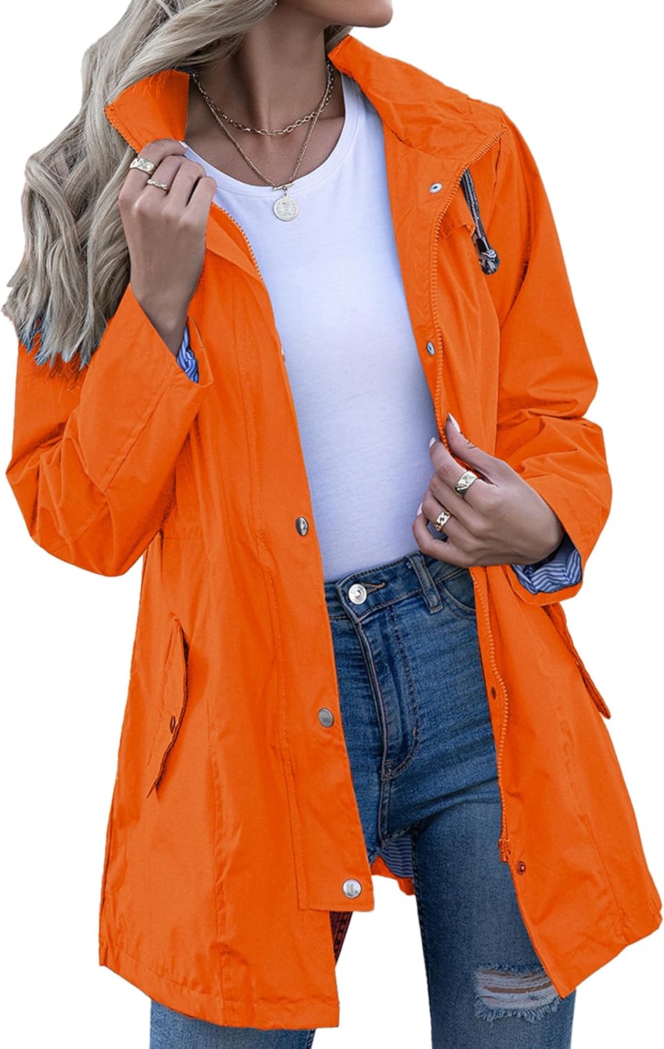 Kikibell Lightweight Waterproof Rain Jacket for Women Outdoor
