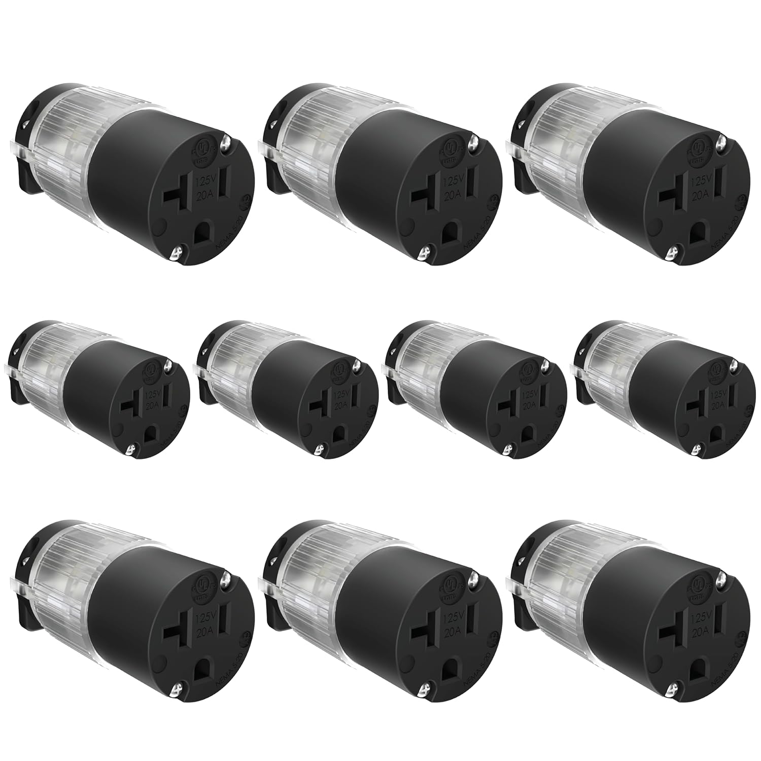 Journeyman-Pro 520CV-LIT Lighted 20 Amp Replacement Cord Connector