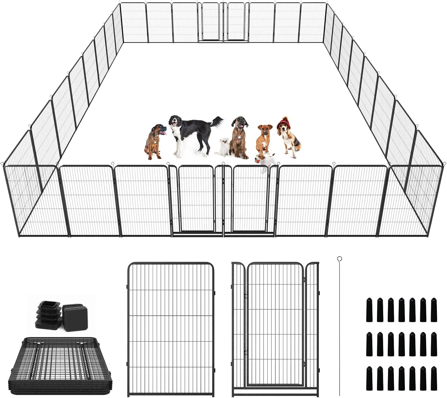Heavy Duty Dog Playpen Outdoor Extra Wide 32 Panels 47in Height