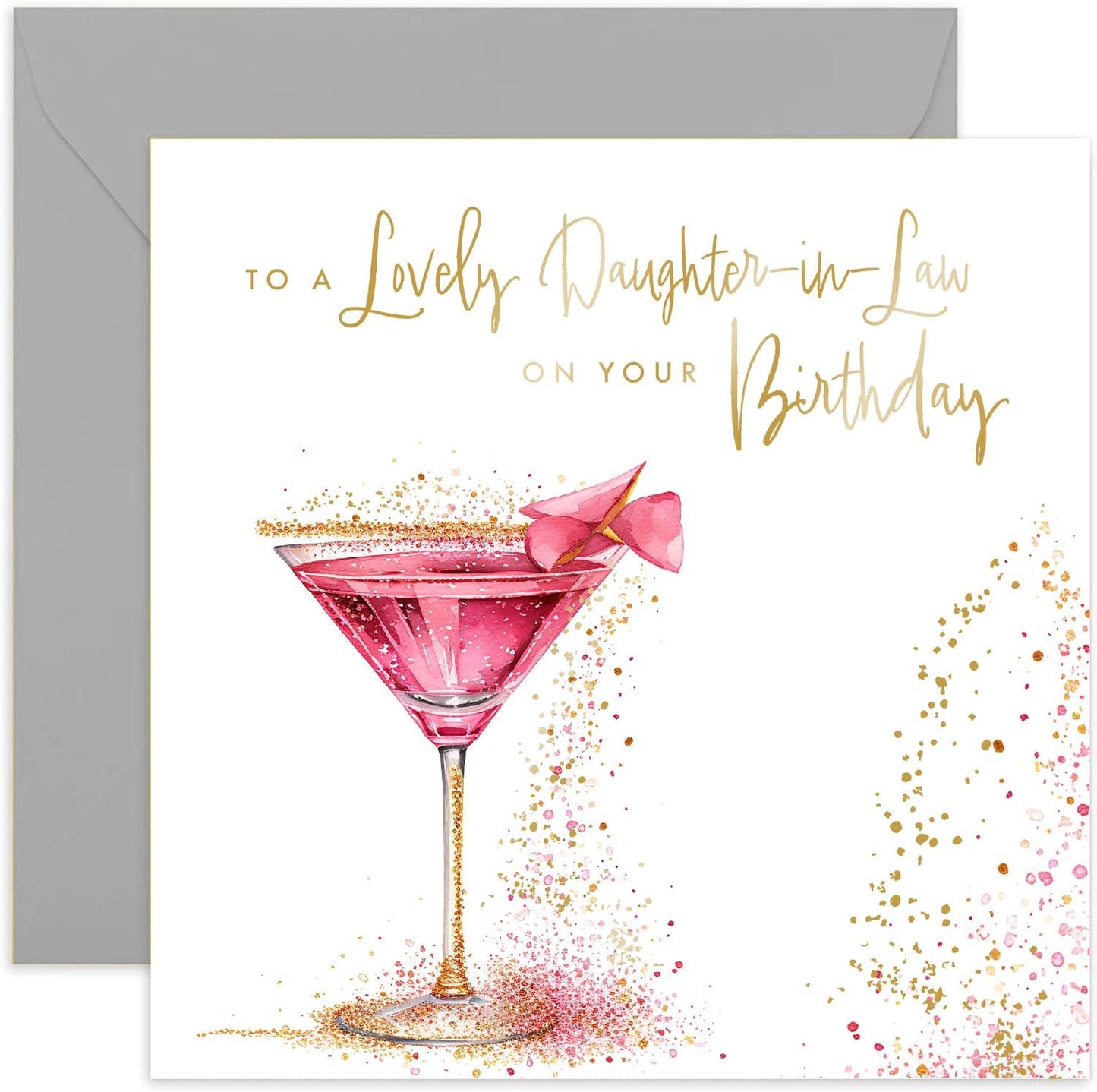 Fabulous Cocktail Birthday Card - Glamorous Design for Her