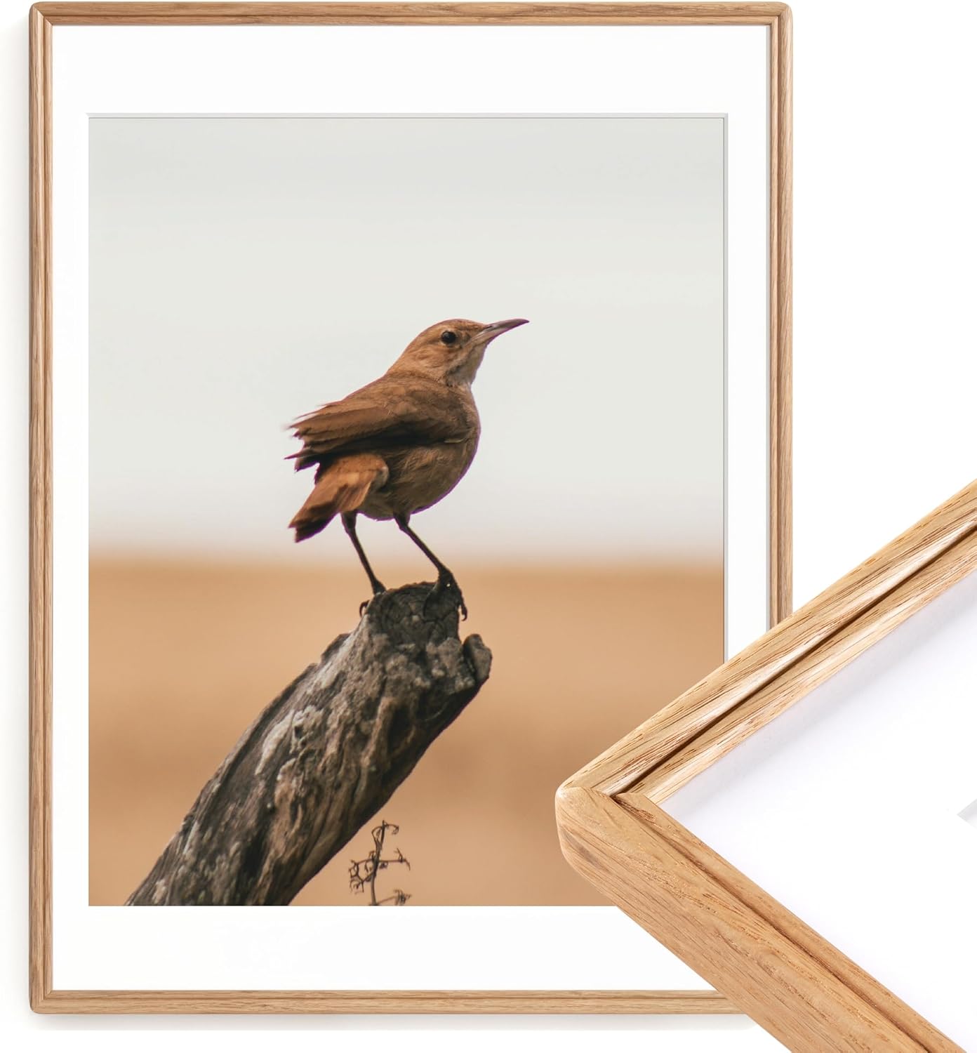 18x24 Natural Solid Oak Wood Picture Frame for Art Display