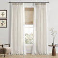 Pinch Pleated Linen Curtains 96 in - Thick Textured Light Filtering