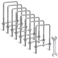 M10 Square U-Bolts 4 inch Wide, 304 Stainless Steel Set of 8