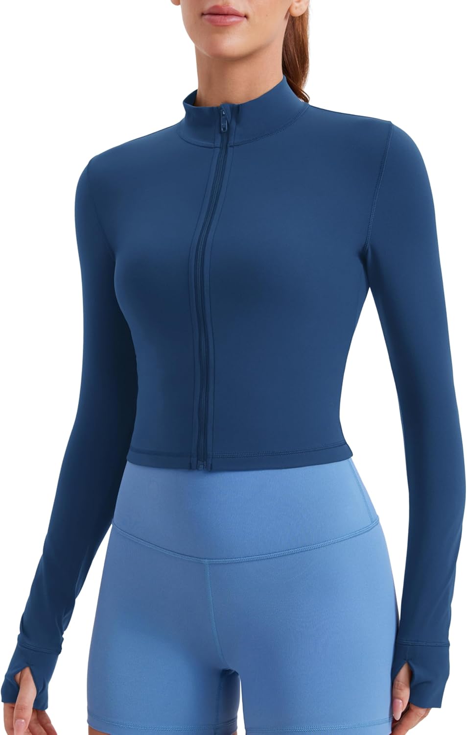 CRZ YOGA Womens Butterluxe Full Zip Cropped Workout Jacket