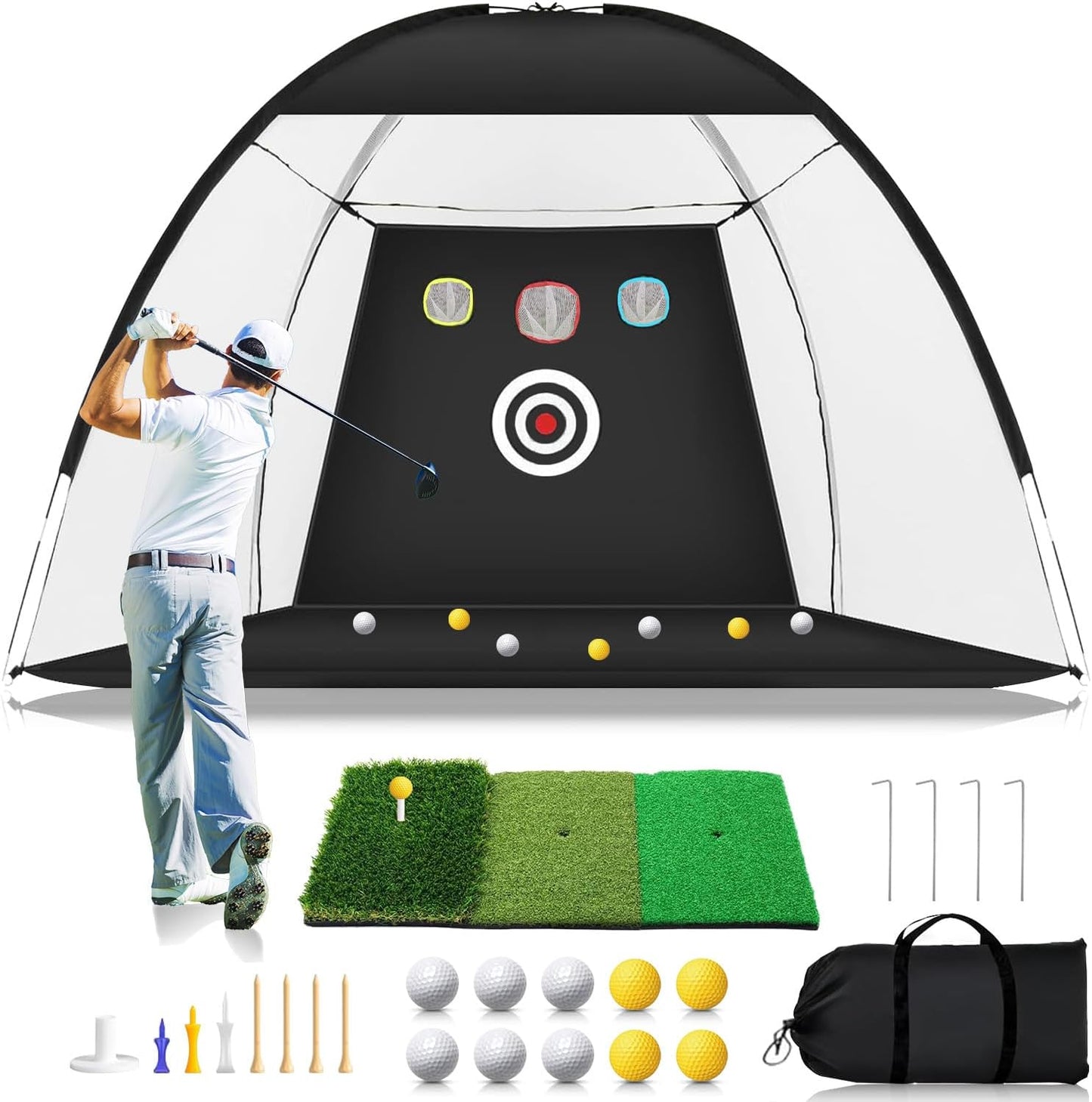 ANNICOOS Golf Net: Swing Training Aid + Target Mat