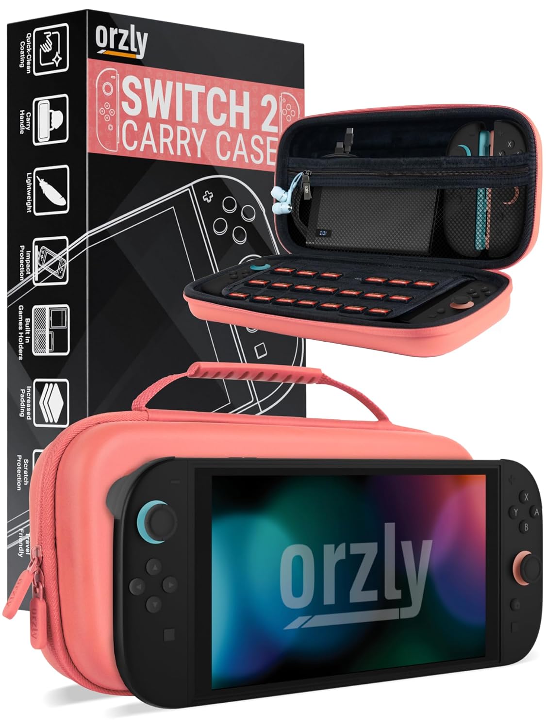 Orzly Red Case for Nintendo Switch 2 - Perfect Travel Companion