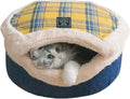 Cat Cave Bed Plush Warm Calming Hideaway with Detachable Lid - Cozy