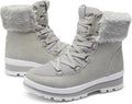 Mid-Calf Waterproof Fur-Lined Combat Boots for Women - Black