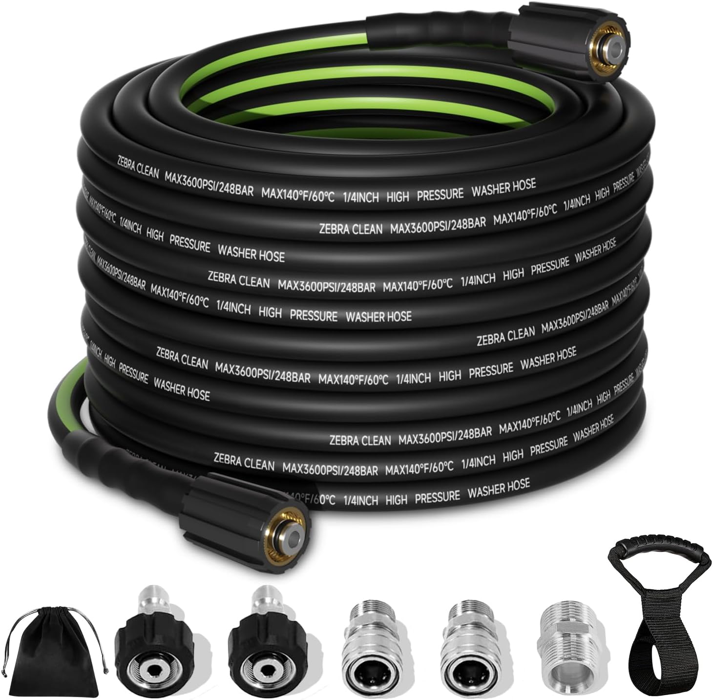 Zebra Clean 50 FT Pressure Washer Hose for Efficient Cleaning