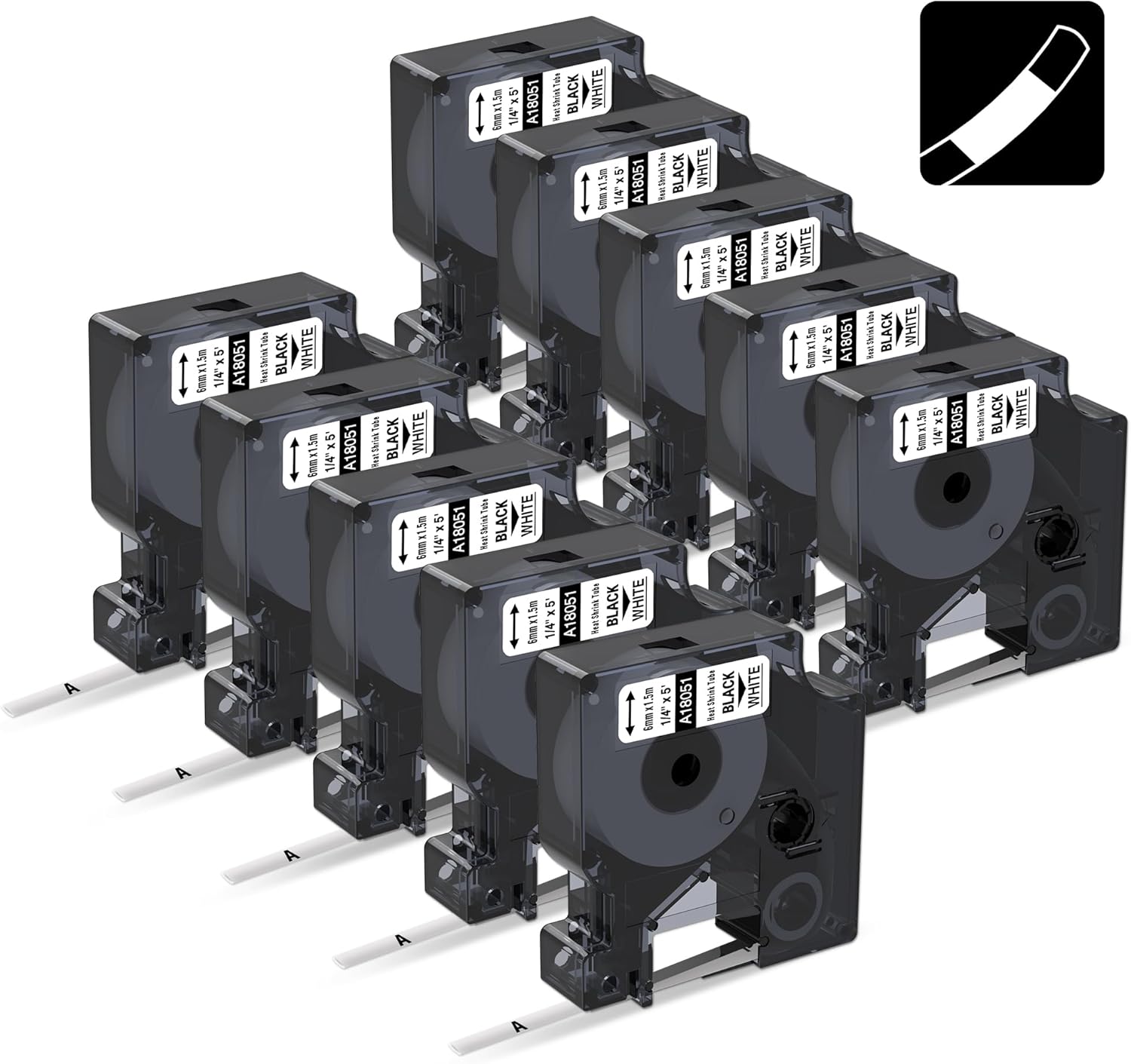 Rhino Industrial Heat Shrink Tube Labels for DYMO Makers 10-Pack