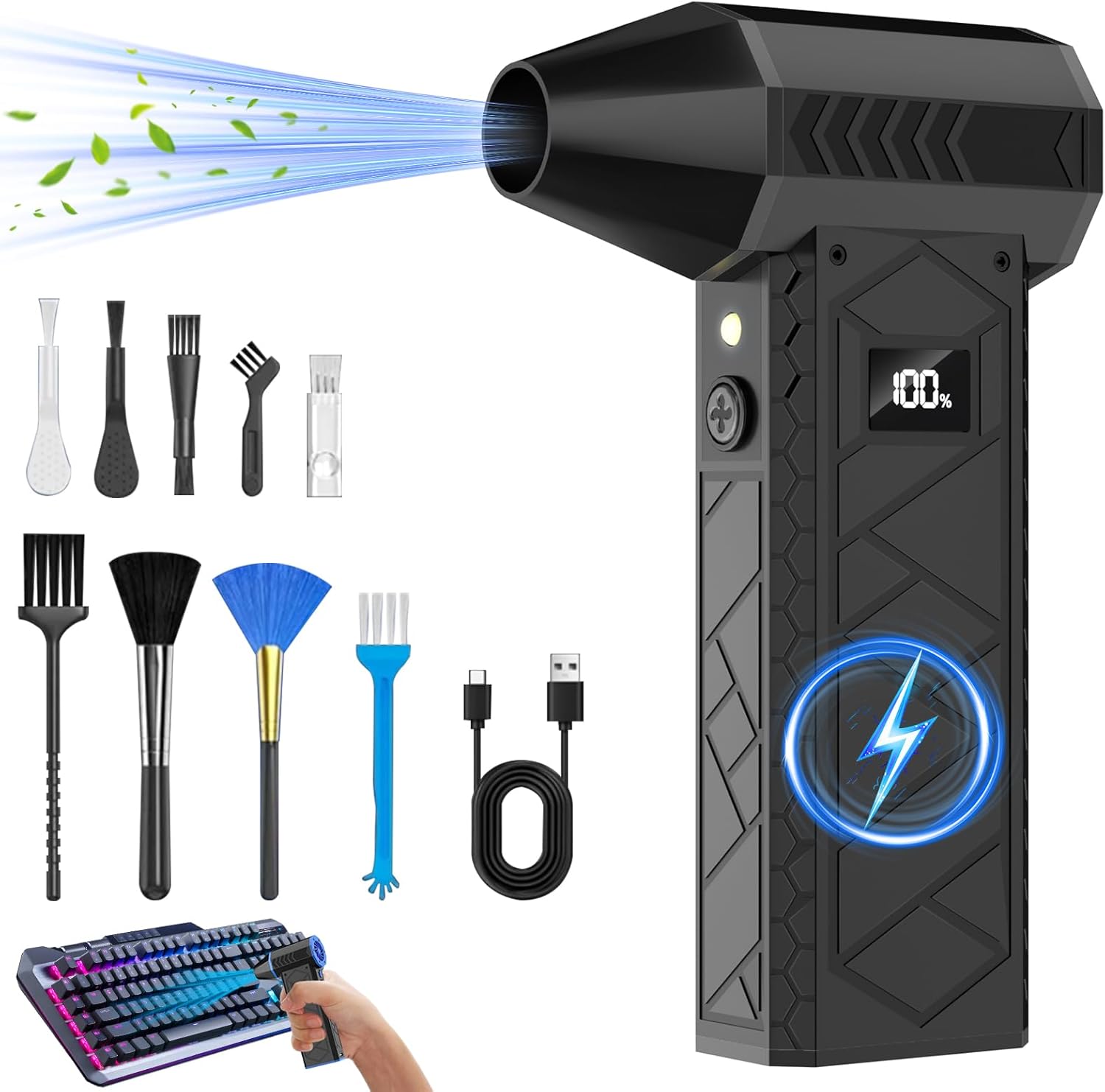 180000RPM Electric Air Duster - Rechargeable, Cordless, Powerful